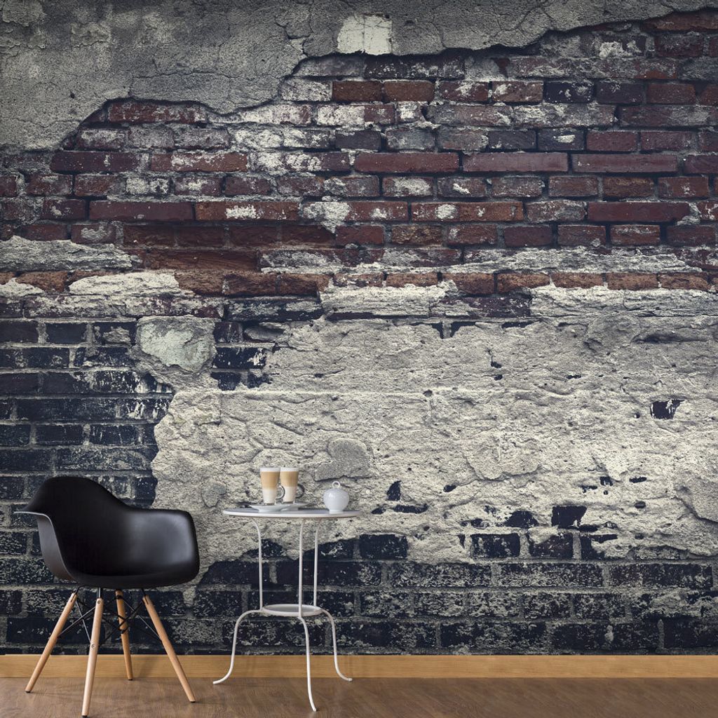 Fototapete selbstklebend Steinoptik 294x210 cm Tapete Wandtapete Wandbilder Klebefolie Dekofolie Tapetenfolie Wand Dekoration Wohnzimmer - Ziegel f...