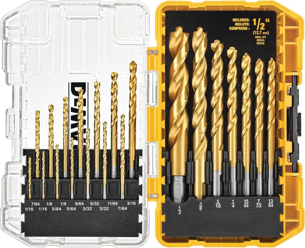 Titannitridbeschichtetes Bohrer-Set, Pilotspitze, 21-teilig