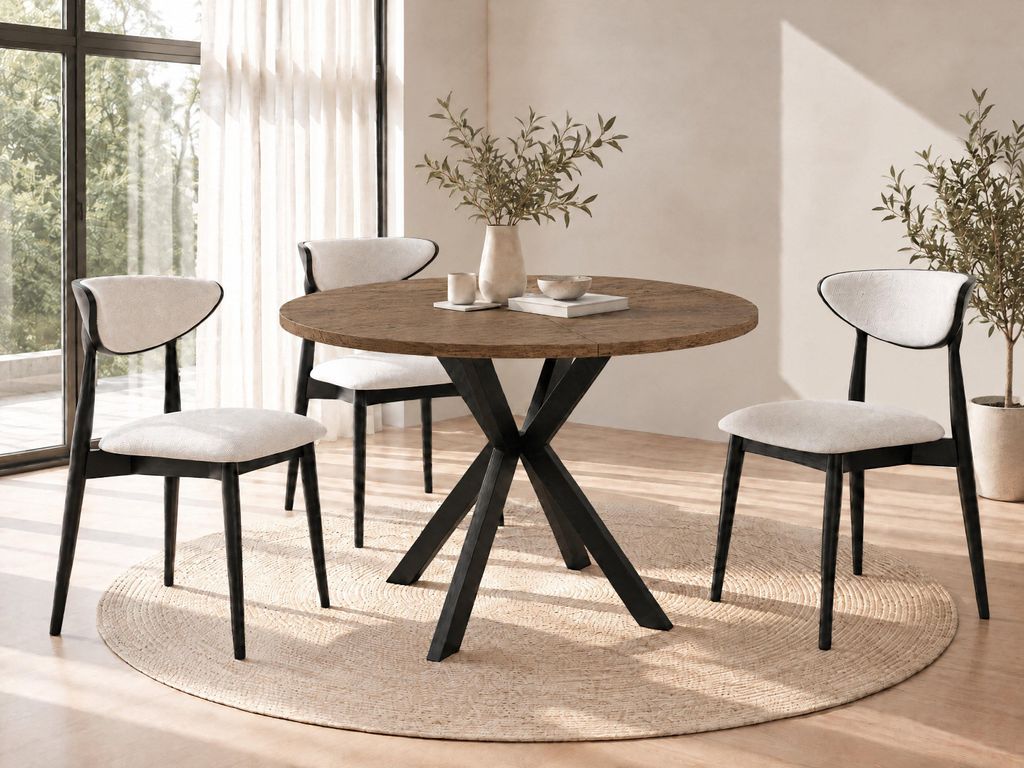 Runder Ausziehbarer Esstisch - Loft Style Tisch mit Produktbild 