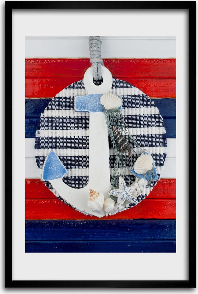 Bild - Bilderrahmen - 40 cm x 60 cm - MDF - Rahmen - Wandkunst - Anker