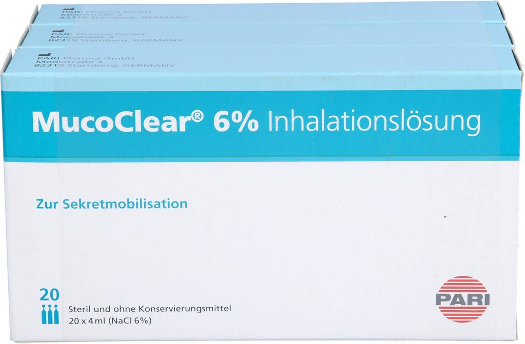 MucoClear 6 % NaCl Inhalationslösung, 60 St. Ampullen Produktbild 