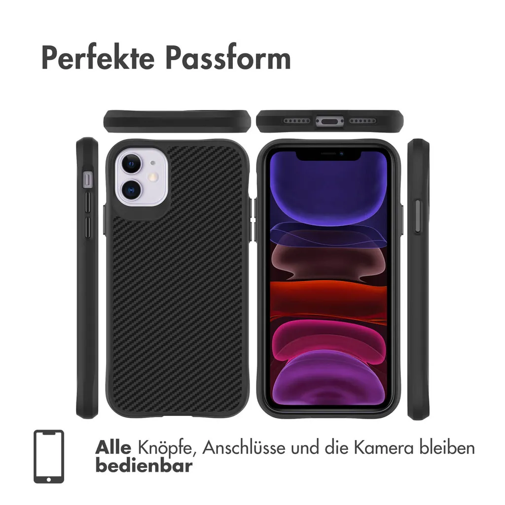 Custodia imoshion iPhone 11 Ibrida Carbonio - Massima Resistenza Nero - 6