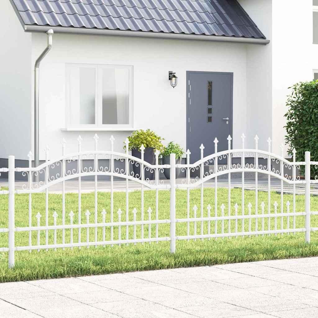 "im Sonderangebot"Gartenzaun - elegantes Design - Sichtschutz/Windschutz fur Garten - Weiß 240x118cm Pulverbeschichteter Stahl NEU331623 - Metallz...