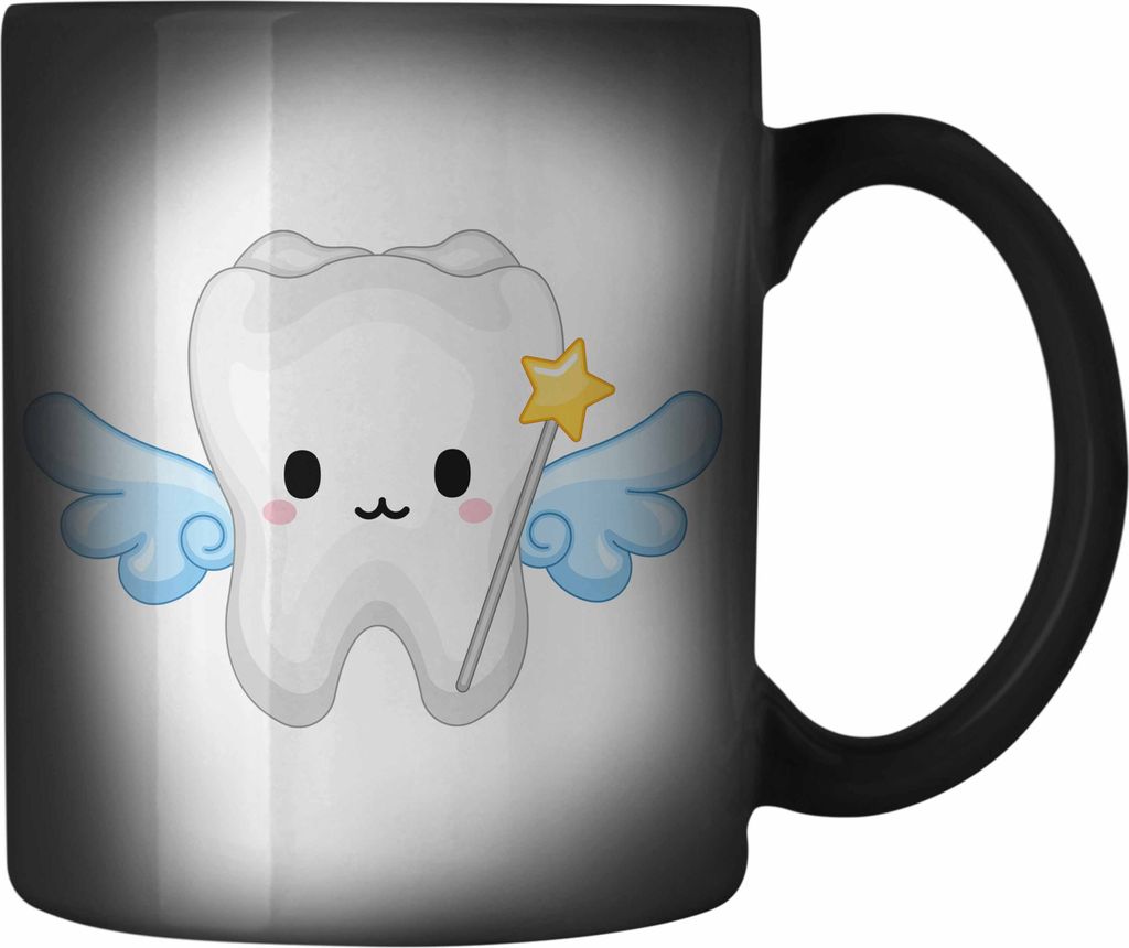 Trendation - Zahnfee Becher Kinder Zahnmedizinische Fachangestellte Farbwechsel Zauber-Tasse Geschenk Lustig Praxis Geschenkidee Zahnarzthelferin Z...
