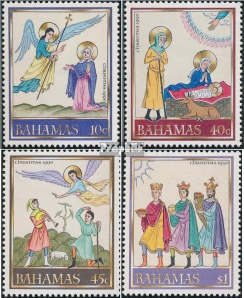 Briefmarken Bahamas 1990 Mi 733-736 (kompl.Ausg.) postfrisch Weihnachten