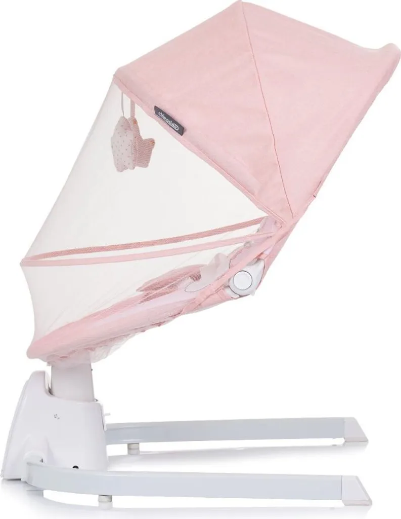 Transat Bébé Oasis avec Télécommande et Moustiquaire Protectrice Rose