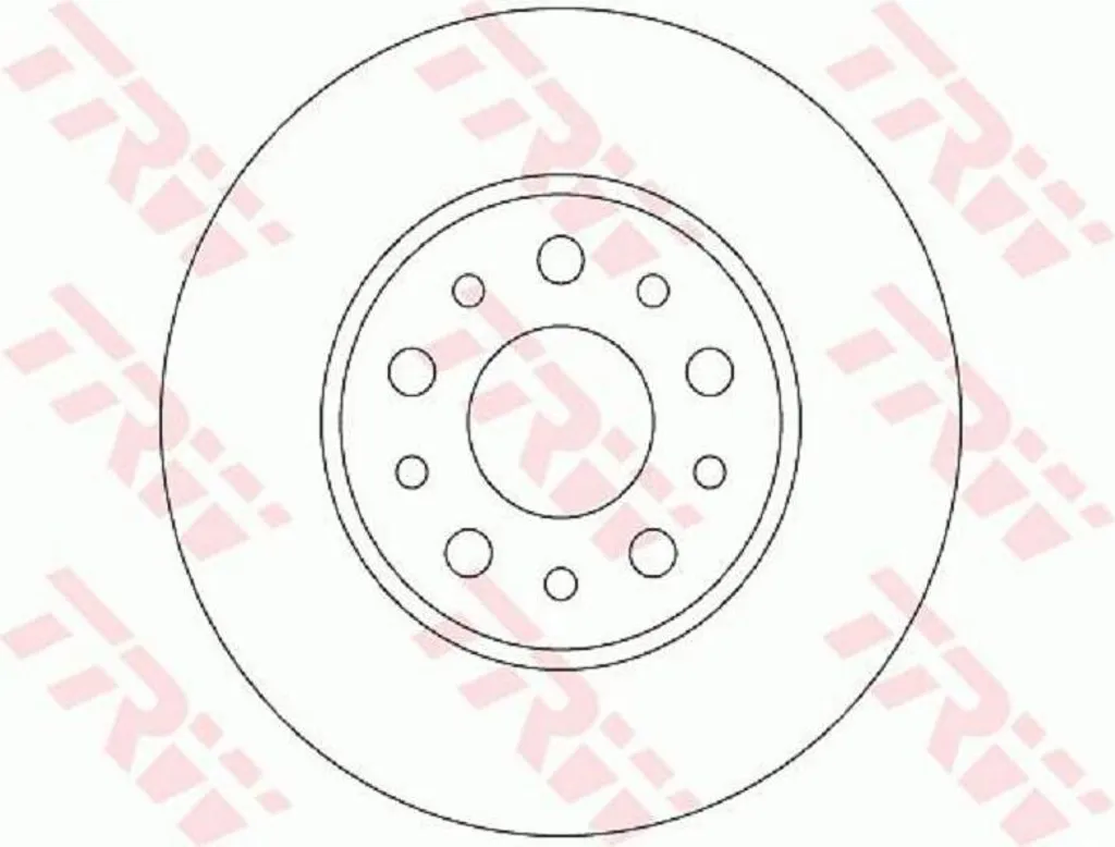 Paire de disques de frein arrière 251mm TRW DF6228 pour FIAT 500L