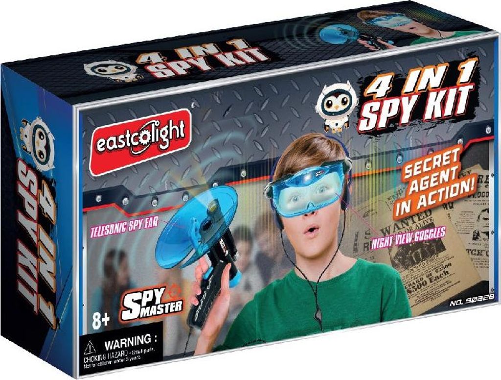 Spionage-Set 4-in-1 mit Zubehör für Kinder