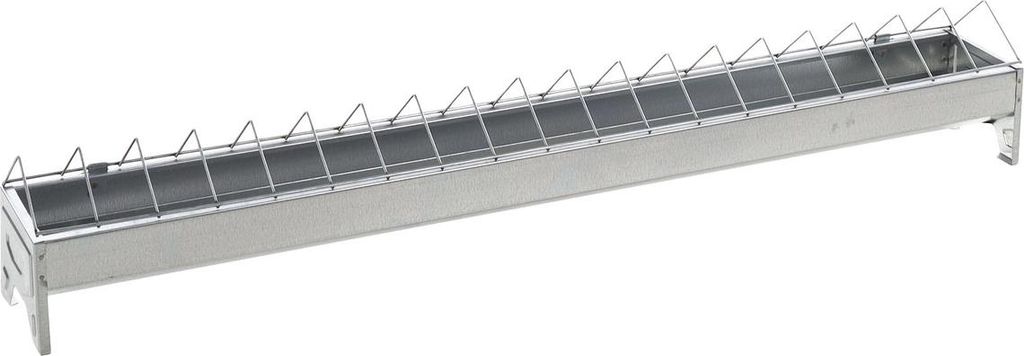 Flamingo Futtertrog Geflügel Herka rechteckig silber, Maße: 73 x 13 x 15 cm