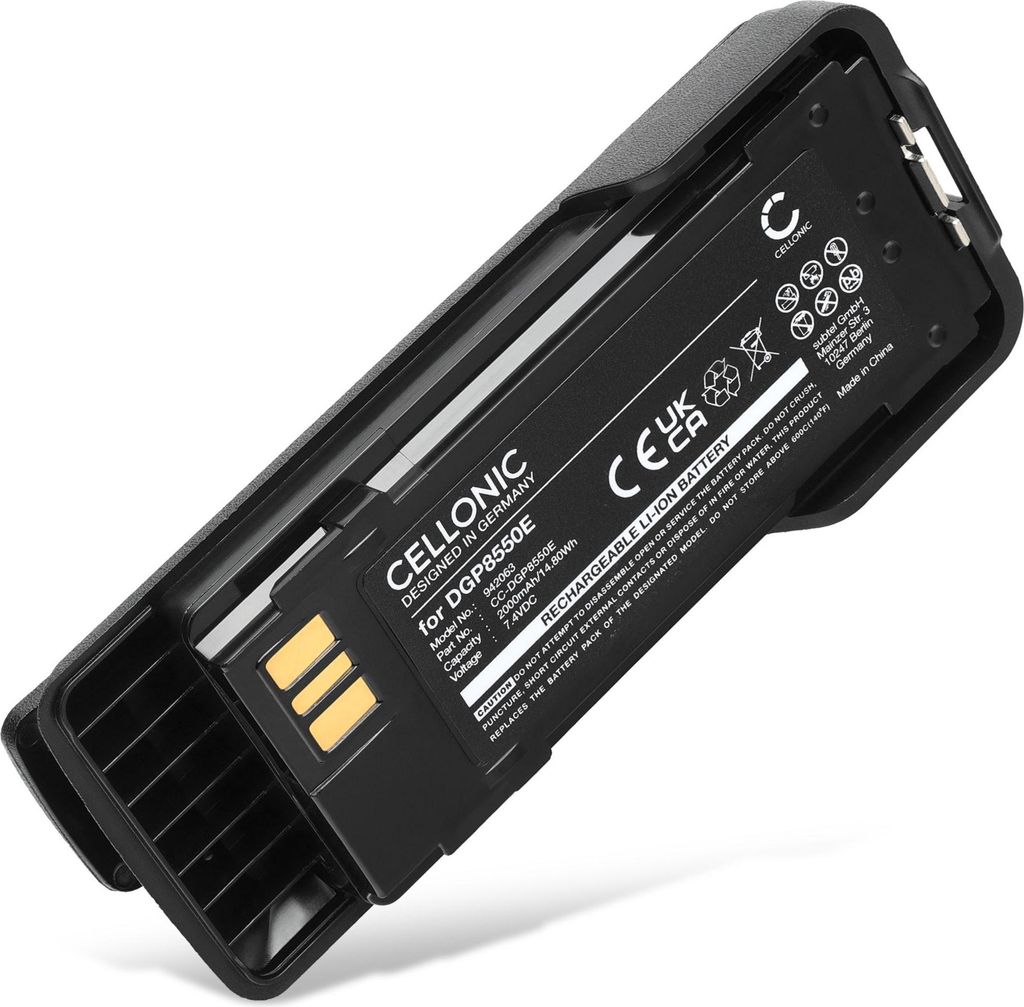 CELLONIC 1x Akku für Funkgerät Kompatibel mit Motorola DP4401Ex, DP4801Ex, DGP8550E, NNTN8359 - (2000mAh, 7.4V)