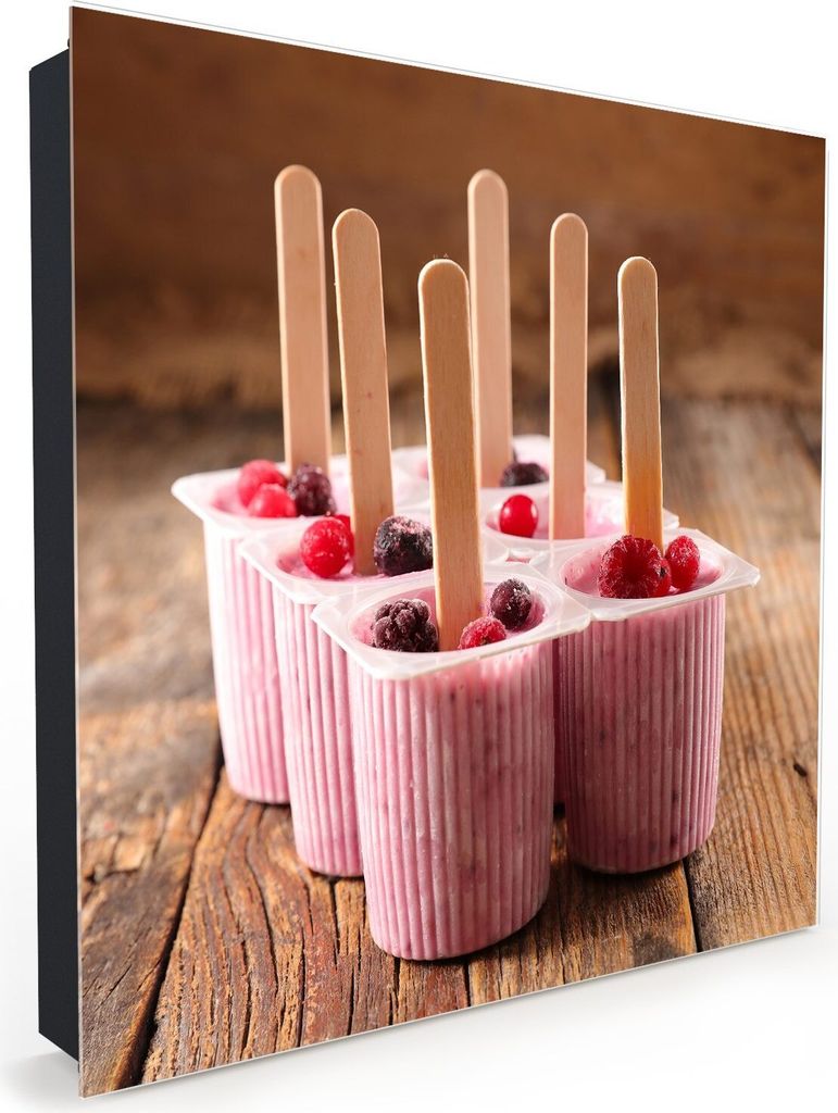 Nachbildung-Schlüsselkasten, Magnetpinnwand und Memoboard mit Glasfront Motiv Stengel in Joghurt Eis