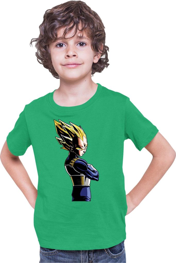 Kinder T-Shirt Dragon Anime Manga Ball Z Vegeta 04, 7-8 Jahr - 128 / Grün
