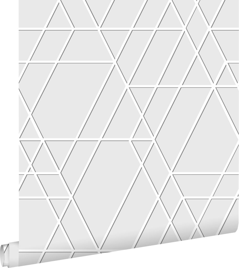 ESTAhome Tapete 3D-Muster Hellgrau 50 x 900 cm