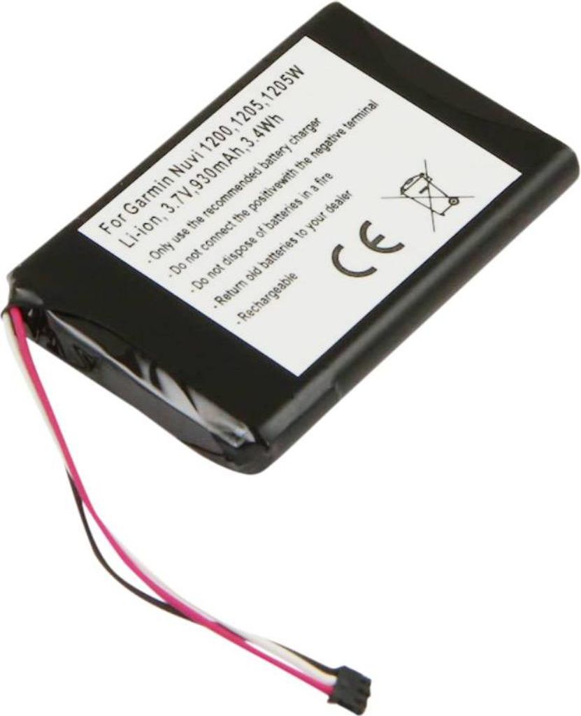 Avizar, Garmin Nuvi 1200/1205 GPS-Akku 3,7 V 930 mAh Li‐Ion, Schwarz