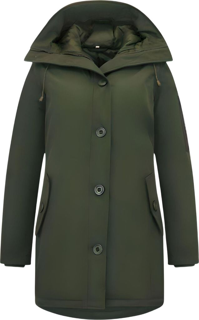 Dicke Lange Winterjacke Da Grün - XL