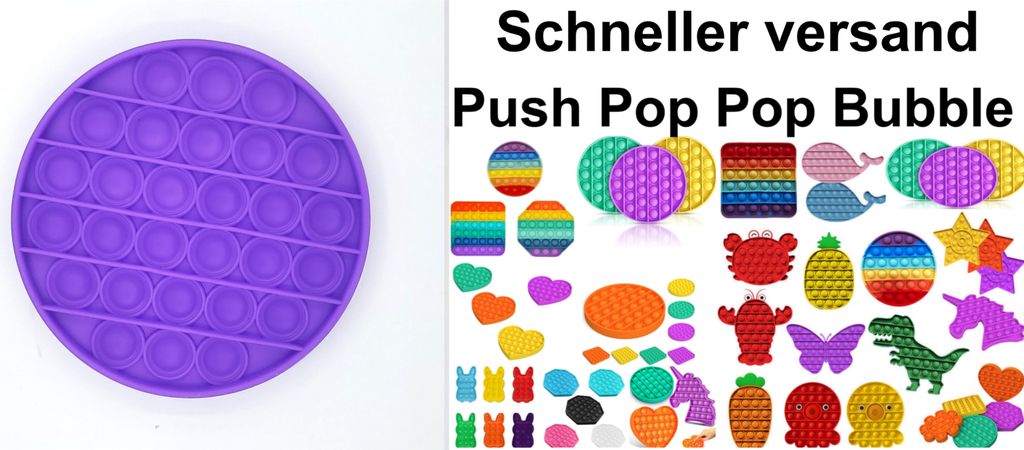 Push it Pop Pop up Bubble Rund Lila sensorisches Beruhigungsspielzeug Anti Stress beruhigend Fidget Toy tiktok Neuheit gegen Langeweile Zappeln ...