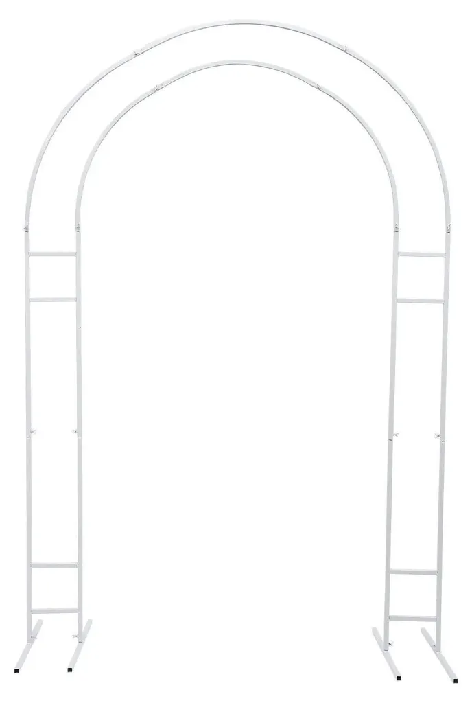 Support de fond événementiel en métal blanc 150x220cm arche décorative