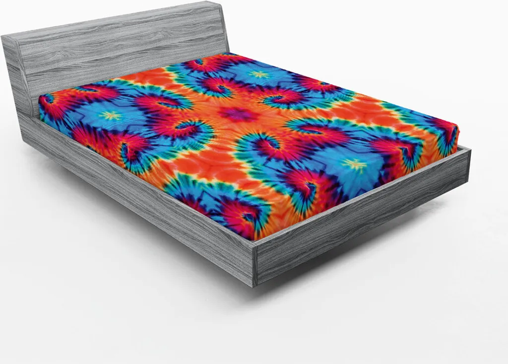 Drap-housse 2 Personnes 180x200 cm - Déco Spirituelle Ikat Colorée