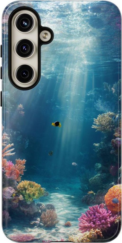 Lebendige Unterwasser-Korallenlandschaft mit Fischen – Hülle Kompatibel mit Samsung Galaxy S24 Plus