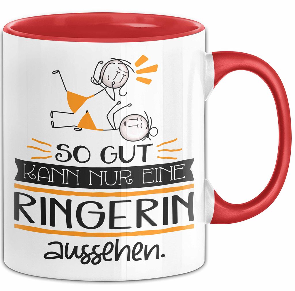 Ringerin Geschenk Tasse So Gut Kann Nur Eine Ringerin Aussehen Geschenkidee Geburtstag Weihnachten Lustig (Rot)