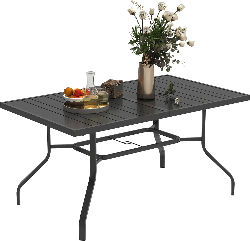 Table de balcon Outsunny acier résistant intempéries 152x90x72 cm