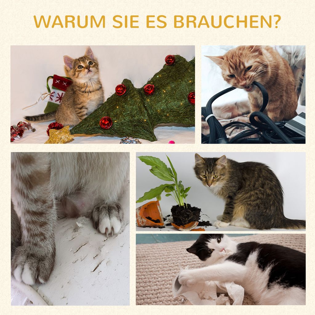 PawHut kratzbaum aus holz, 133 cm, Katzenkratzbaum mit 2 Produktbild 6