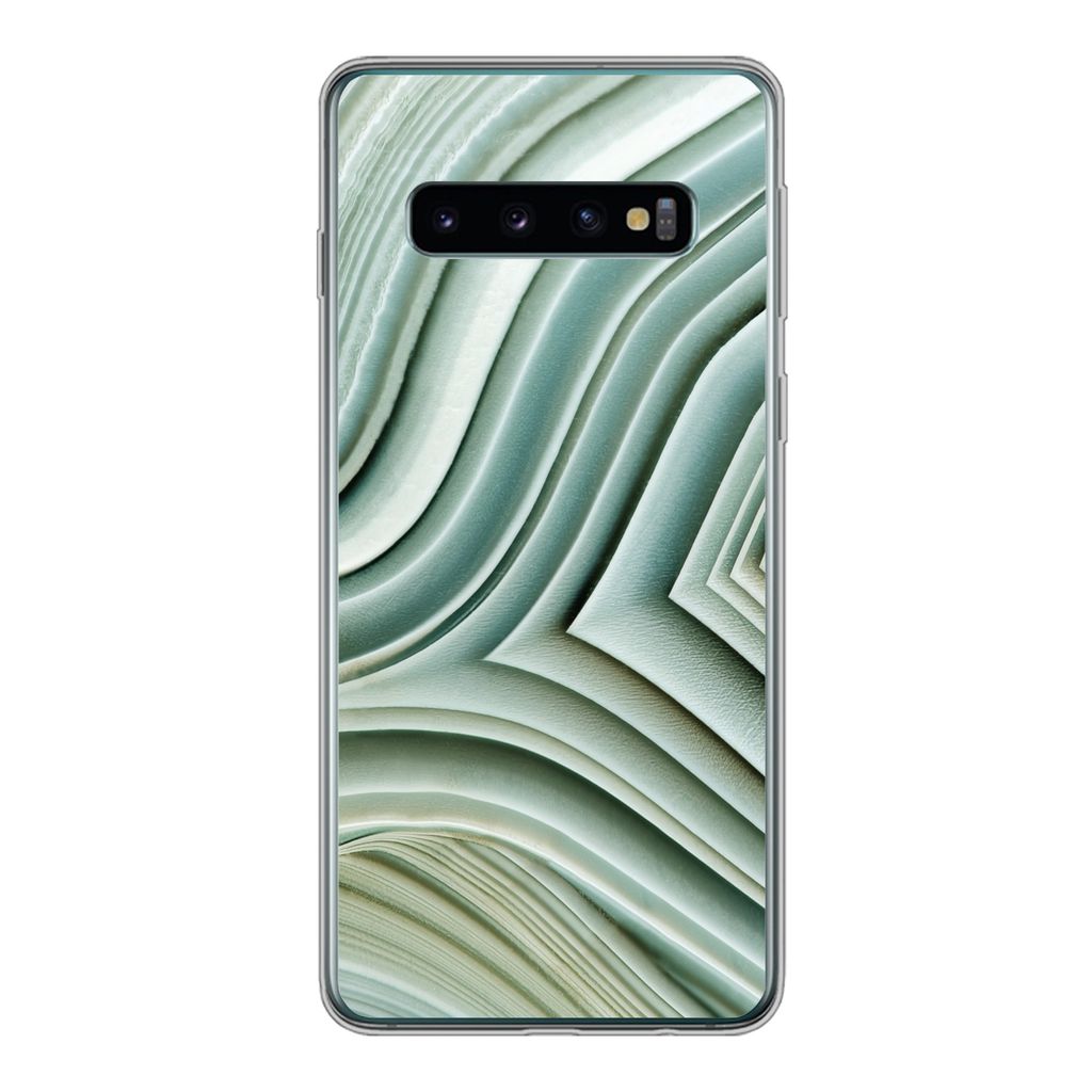 MuchoWow Handyhülle Schutzhülle Hülle für Samsung Galaxy S10 Naturstein - Abstrakt - Grau Silikon Softcase Handy Hülle - Handytasche