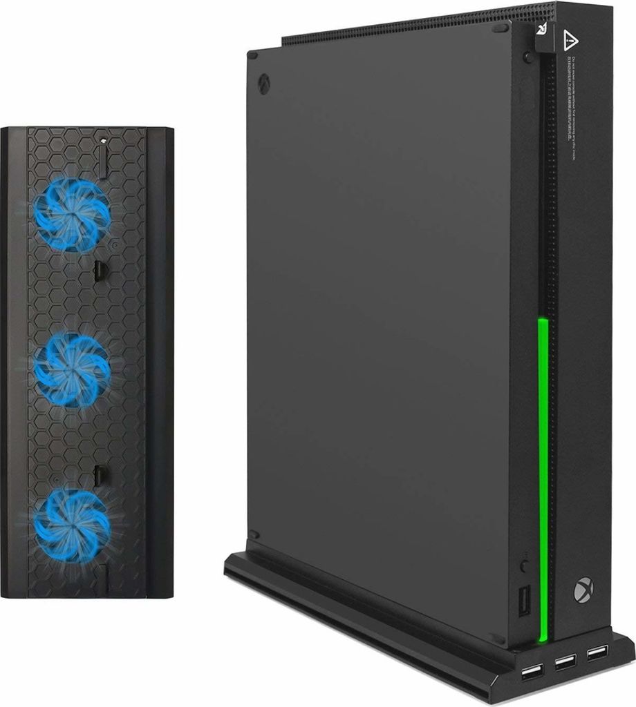 INF Xbox One X Ständer mit Lüfter und 3 USB-Ports