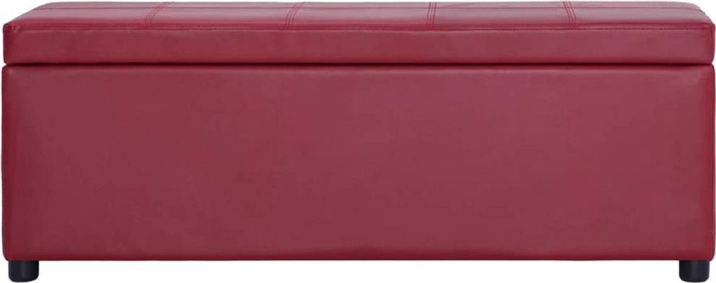vidaXL Bank met opbergruimte, 116 cm, wijnrood, kunstleer Productafbeelding 