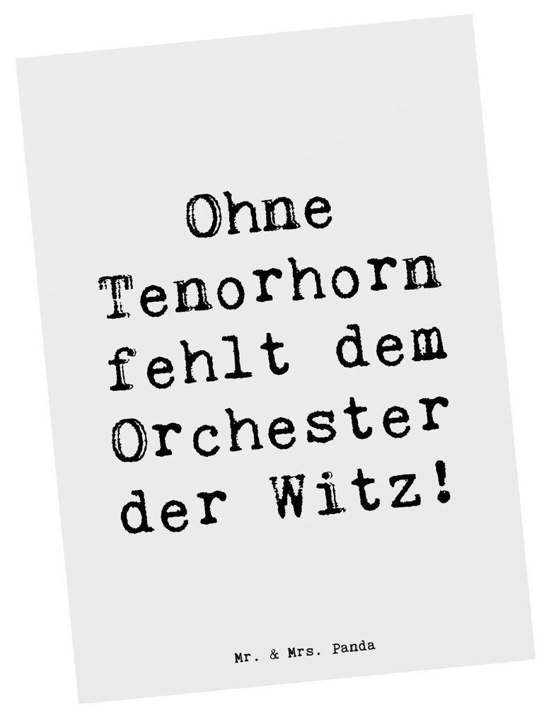 Mr. & Mrs. Panda Postkarte Spruch Tenorhorn Witz - Weiß - Geschenk, Musik, Instrument, Lernen, Postkarten, Grußkarte, Brassband, bildkarte, Musik...