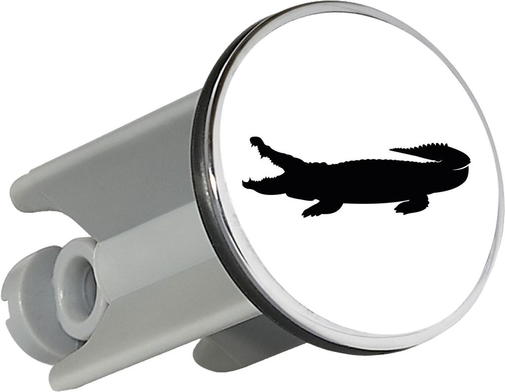 Huuraa Waschbeckenstöpsel Krokodile Silhouette 4cm höhenverstellbar Abflussstopfen Geschenkidee