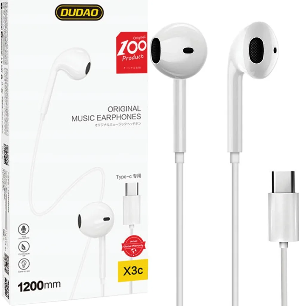 Cuffie USB-C Dudao X3C Bianche | Comfort In-Ear e Audio Hi-Fi
