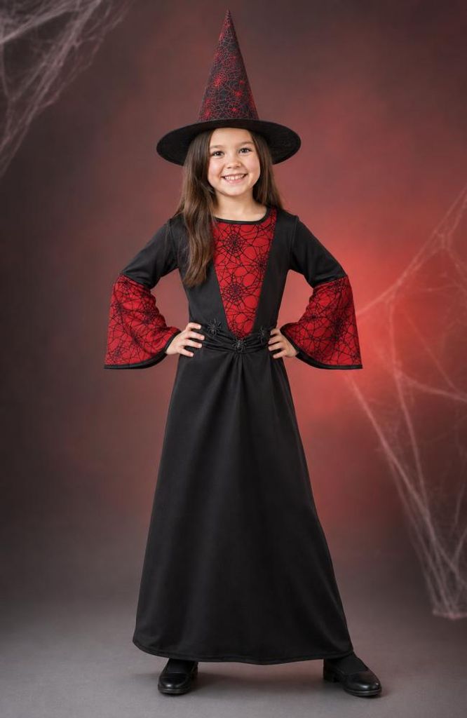 Kinderkostüm Hexe Mystia 2-tlg. Hexenkleid und Hexenhut Produktbild 