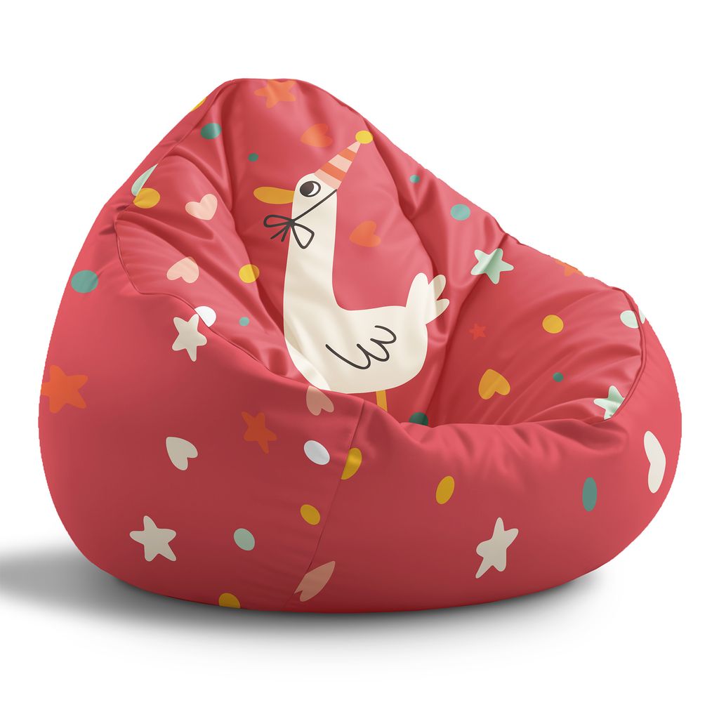 Dreamroots Sitzsack Paradise Kinder mit füllung, Bodenkissen Sitzsack, Kinderzimmer 70x70x105 cm, Bean Bag Kinder, Kindersitzsack, Birthday Goose