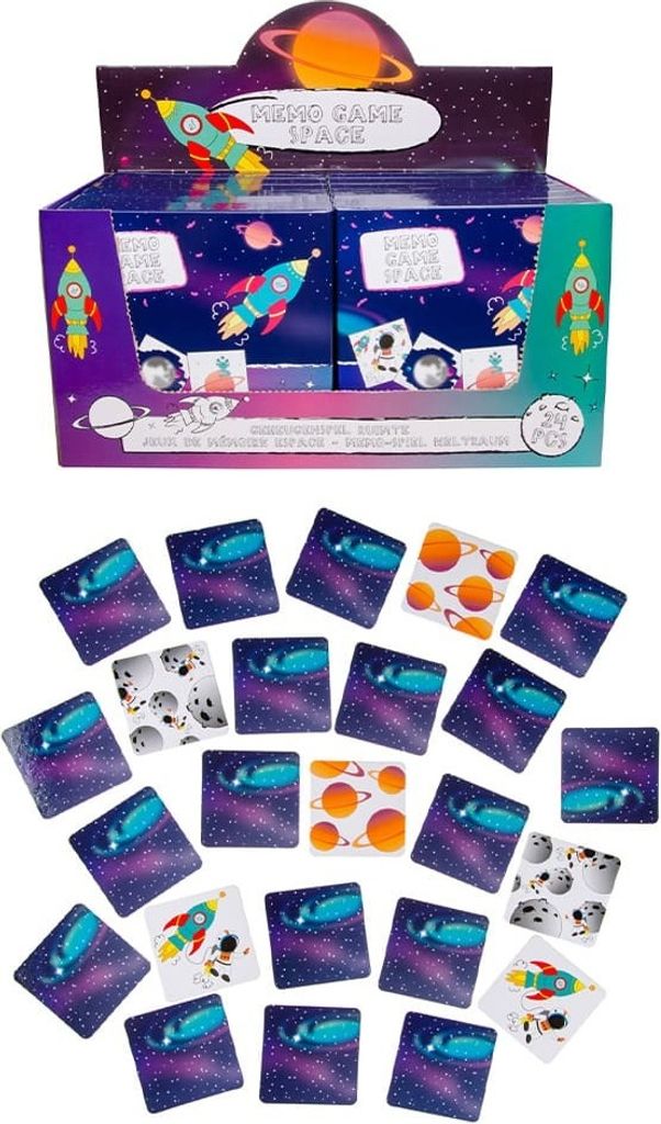Memo Spiel für Kinder und Erwachsene im Weltraum-Design mit 12 Paaren – Ideal als Reisespiel