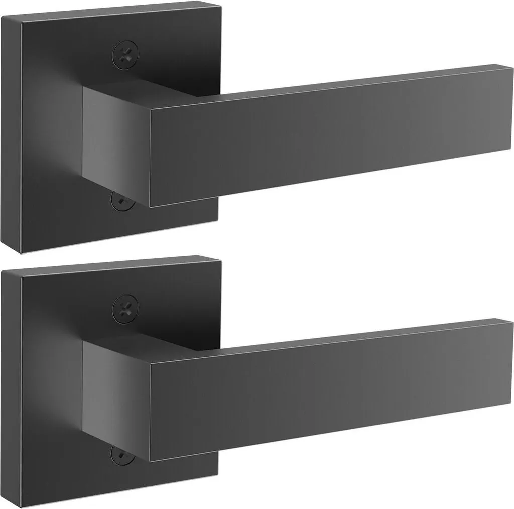 Fornitura 2 Maniglie Fisse Quadrate Nero Opaco | Standard Hotel