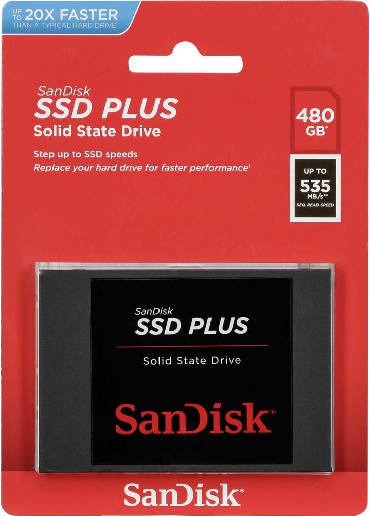 SanDisk Plus, 480 GB, 2.5", 535 MB/s, 6 Gbit/s Obrázok produktu 