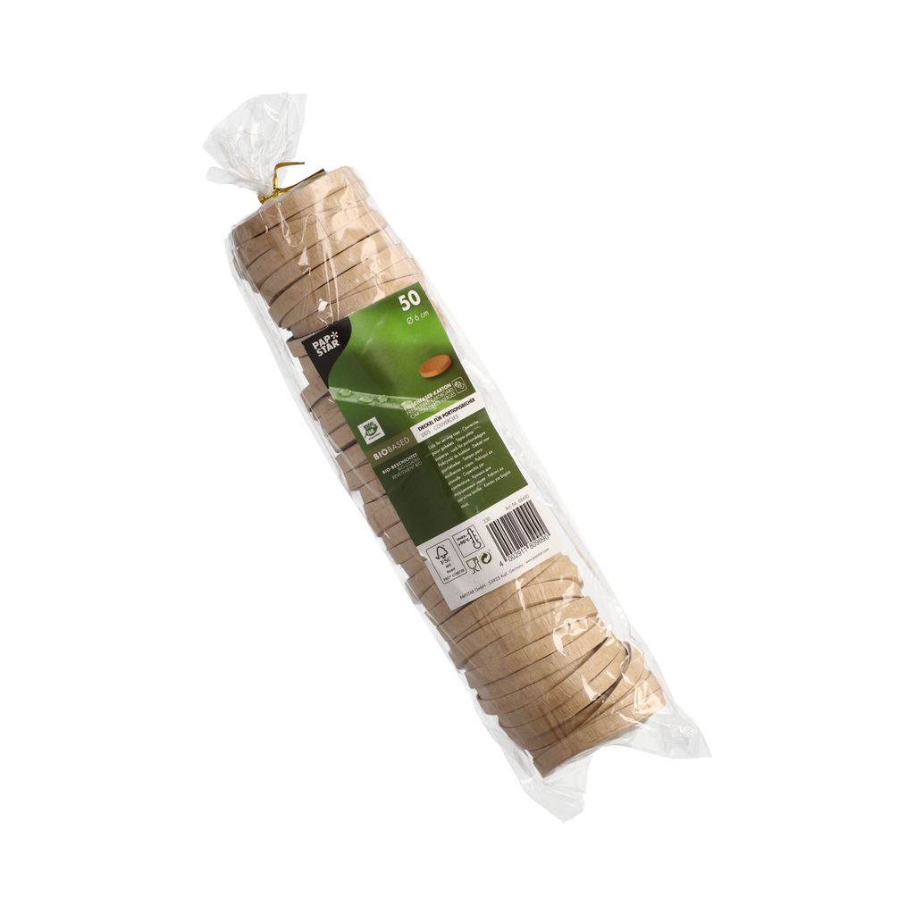 Papstar Deckel für Portionsbecher Pappe rund Ø 6 cm braun Zdjęcie produktu 