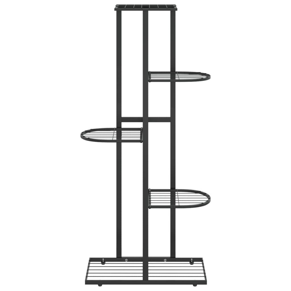 Hochwertigen Möbel Gartentische - Schwarz Blumenständer 5-Etagen 43x22x98cm Schwarz Metall NEU2776642