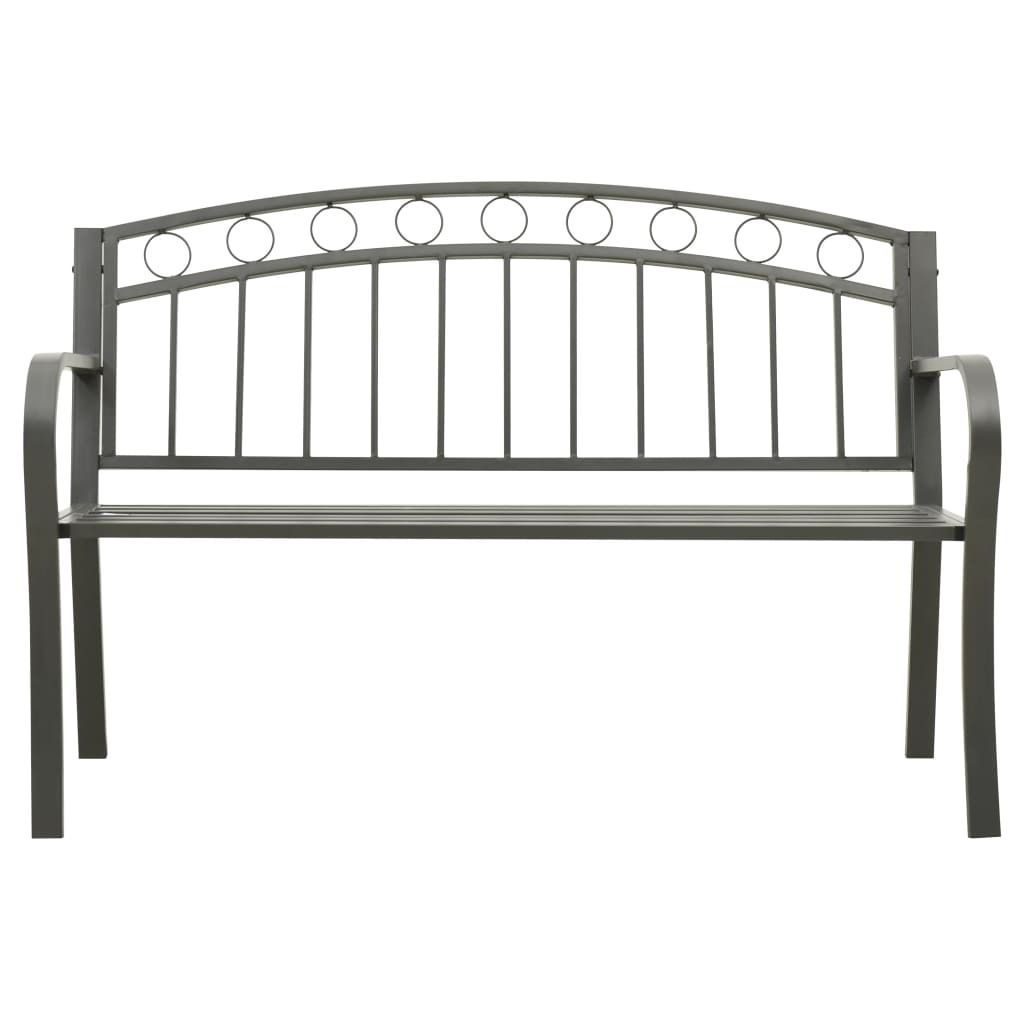 vidaXL Banc de jardin Gris 120 cm Acier Image du produit 