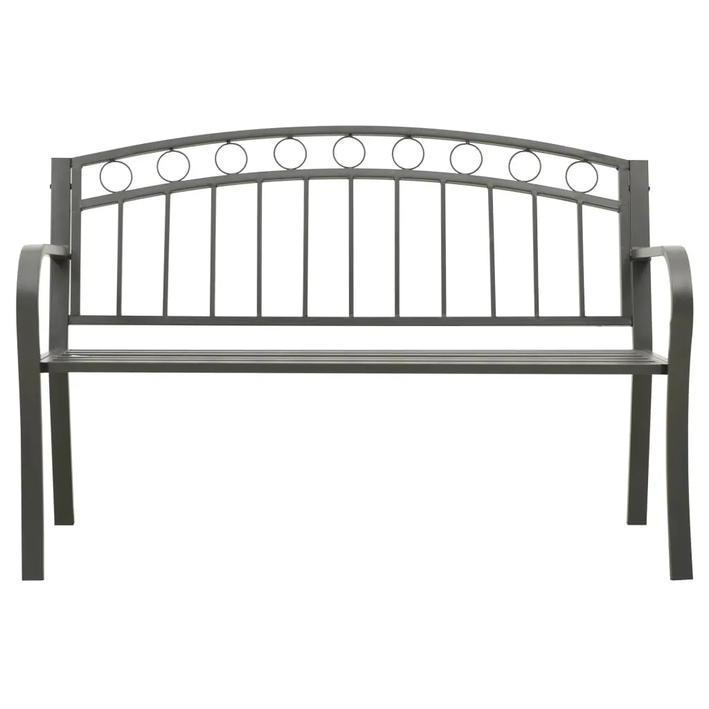 Panchina da giardino grigia 120 cm in acciaio
