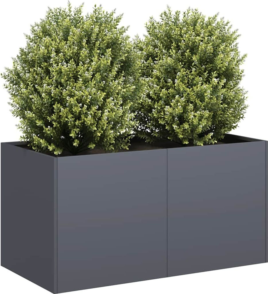 Möbel Pflanzkübel Anthrazit 80x40x40 cm Kaltgewalzter Stahl - Beete 860670