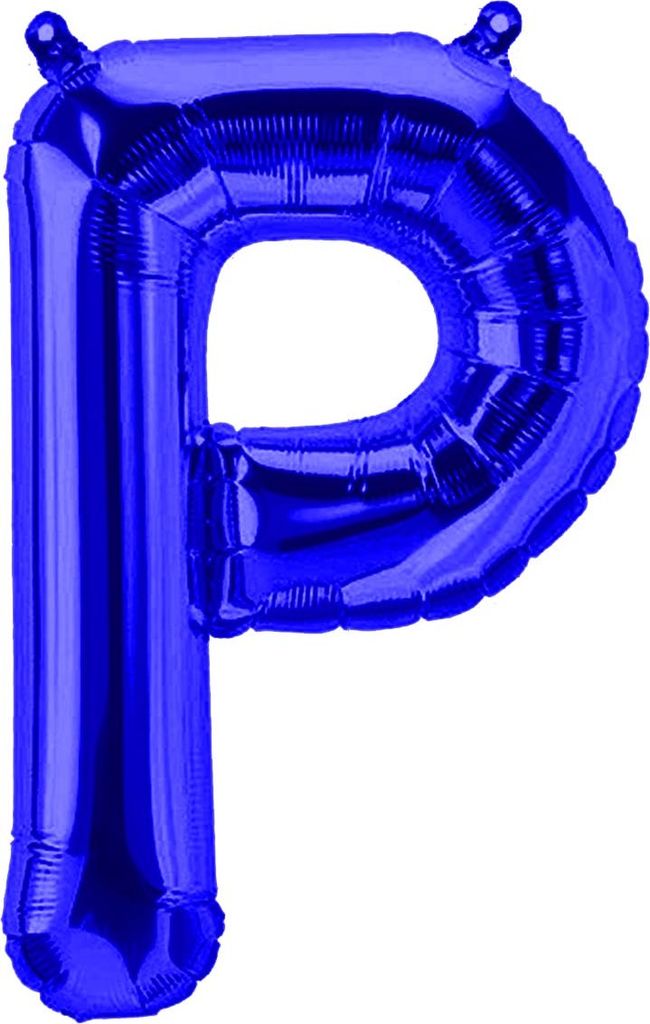 Folienballon Buchstabe P, blau, ca. 40 cm, für Produktbild 