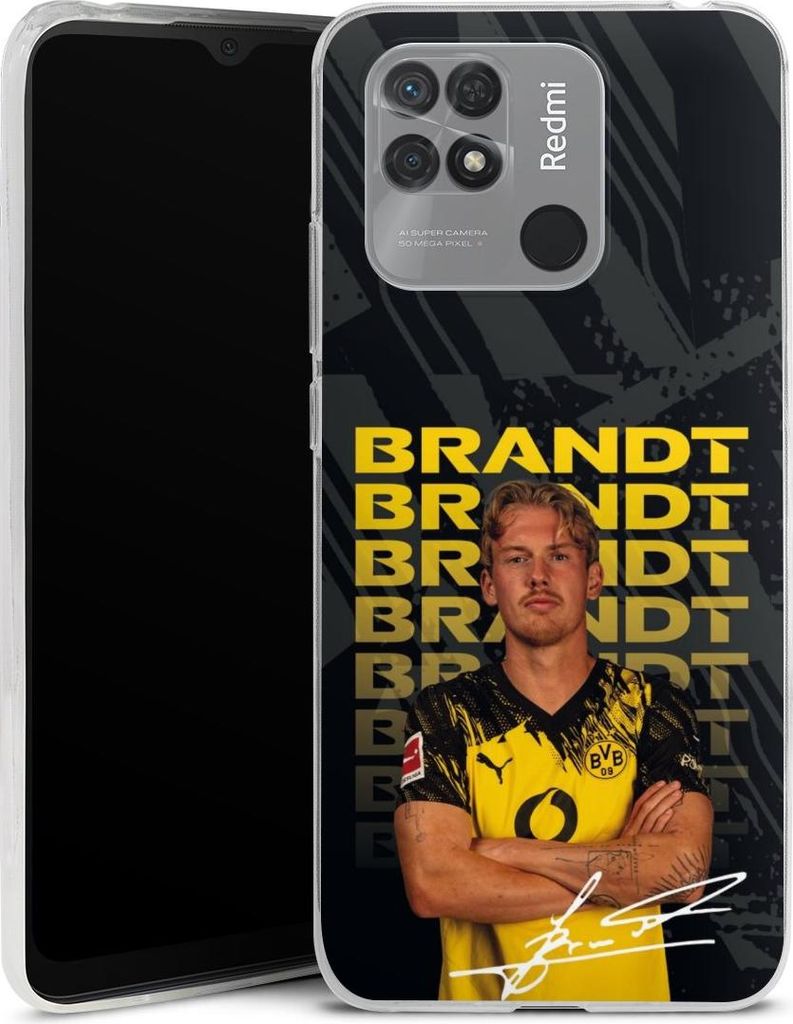 DeinDesign Slim Hülle für Xiaomi Redmi 10C Silikon Case Ultra Dünn Handyhülle BVB Borussia Dortmund Julian Brandt