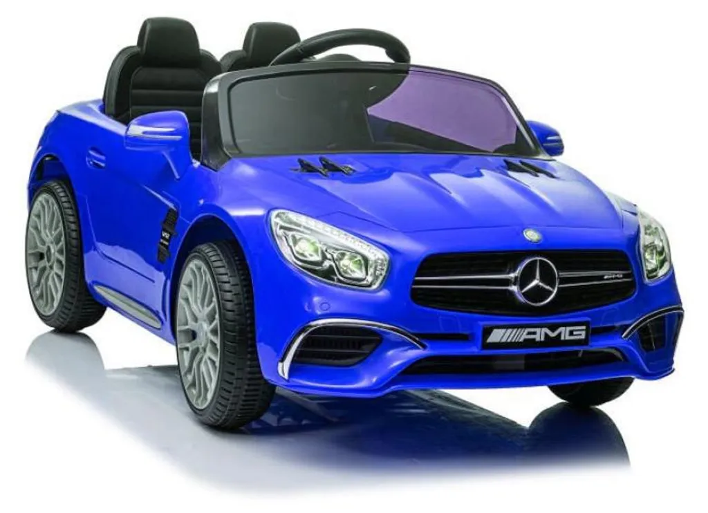Voiture pour enfant Mercedes SL65 peinte bleue avec tablette vidéo LCD