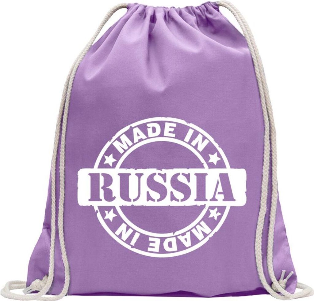 Kiwistar - Turnbeutel - lavendel - Russia - Fun Rucksack Sport Beutel Gymsack Baumwolle mit Ziehgurt