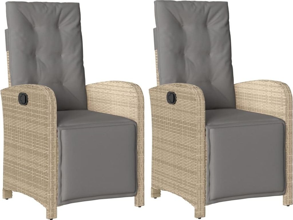 Two identical outdoor chairs are shown against a white background.