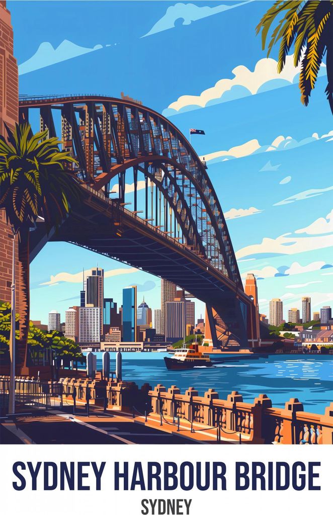 Plakat 67,5x100cm Sydney Harbour Bridge