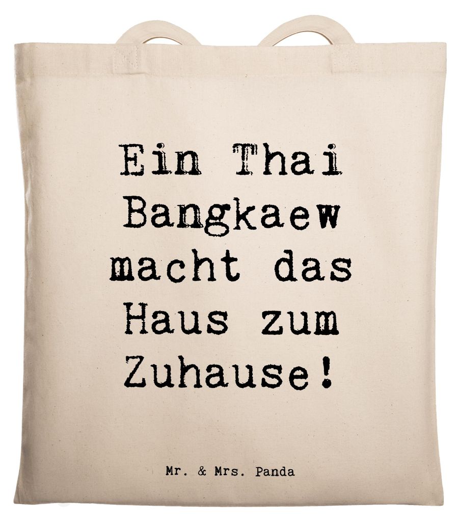 Mr. & Mrs. Panda Jutebeutel Spruch Thai Bangkaew Zuhause - Transparent - Geschenk, Uni Tasche, intelligent, Hunderasse, Hund, festivaltasche, Hunde...