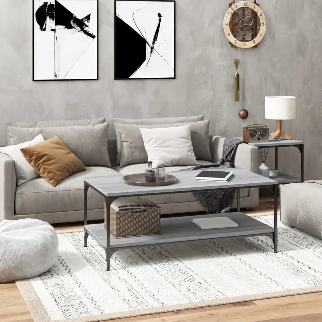 Maison Exclusive Tavolino Salotto Basso 80x50x40 cm Grigio Sonoma